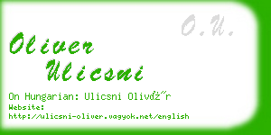 oliver ulicsni business card